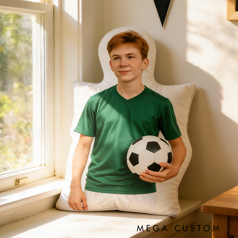 Personalize Your Soccer Player Pillow with Custom Photo Design