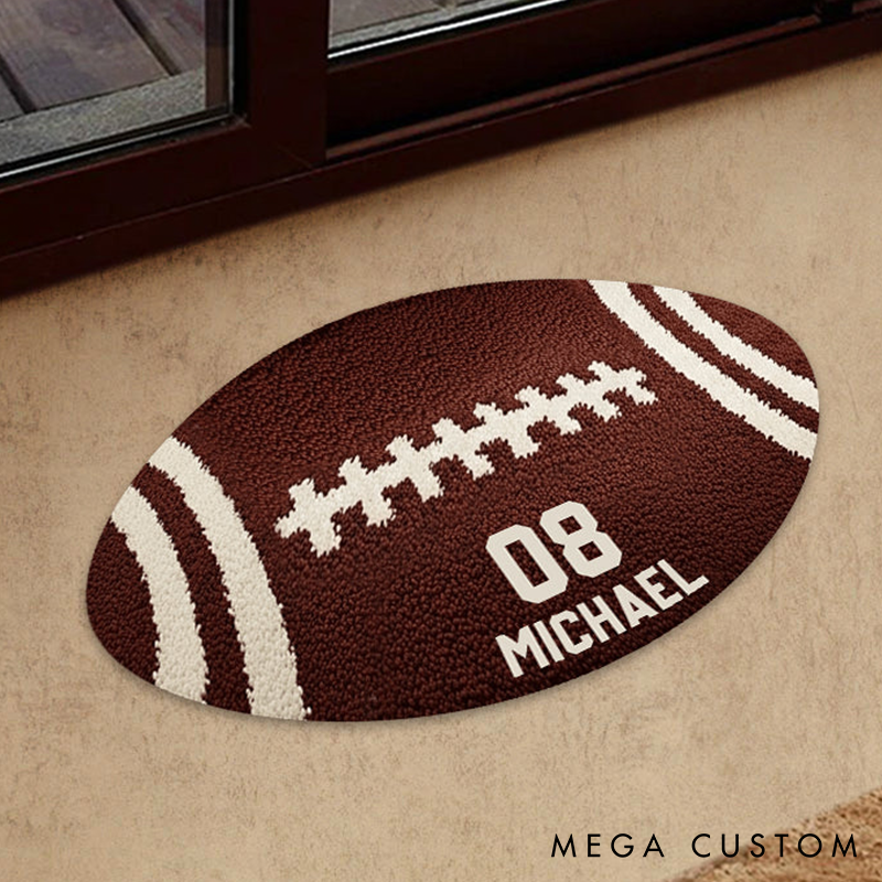 Personalize Your Football Rug with a Unique Custom Name and Number Design