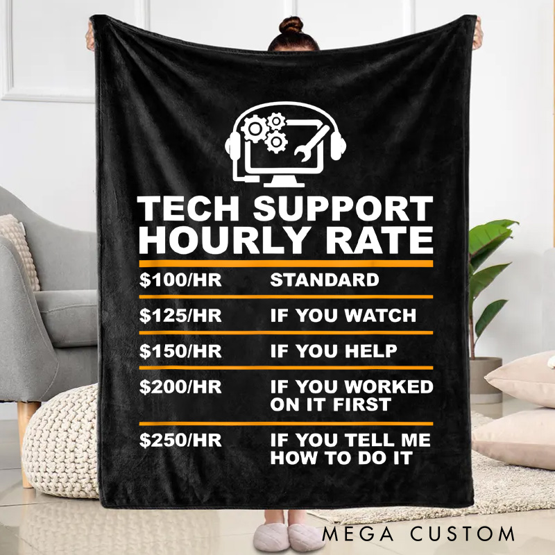Personalized Tech Support Humor Blanket Computer & It Tech Programmer Developer Geek Blanket