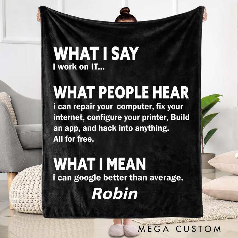 Personalized It Professional Humor Blanket Tech Support Humor Blanket Computer & Programmer Geek Blanket