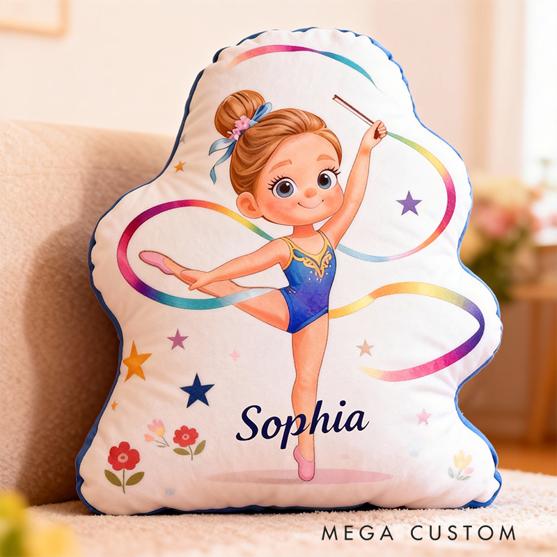 Personalized Rhythmic Gymnast Shaped Pillow for Gymnastic Lovers Pillow Christmas Gift for Kids