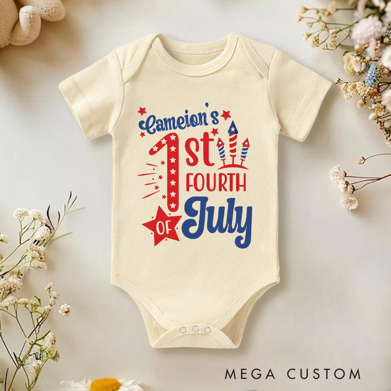 Personalized Name 1st Fourth of July Onesie Baby Onesie Baby Shower Gift