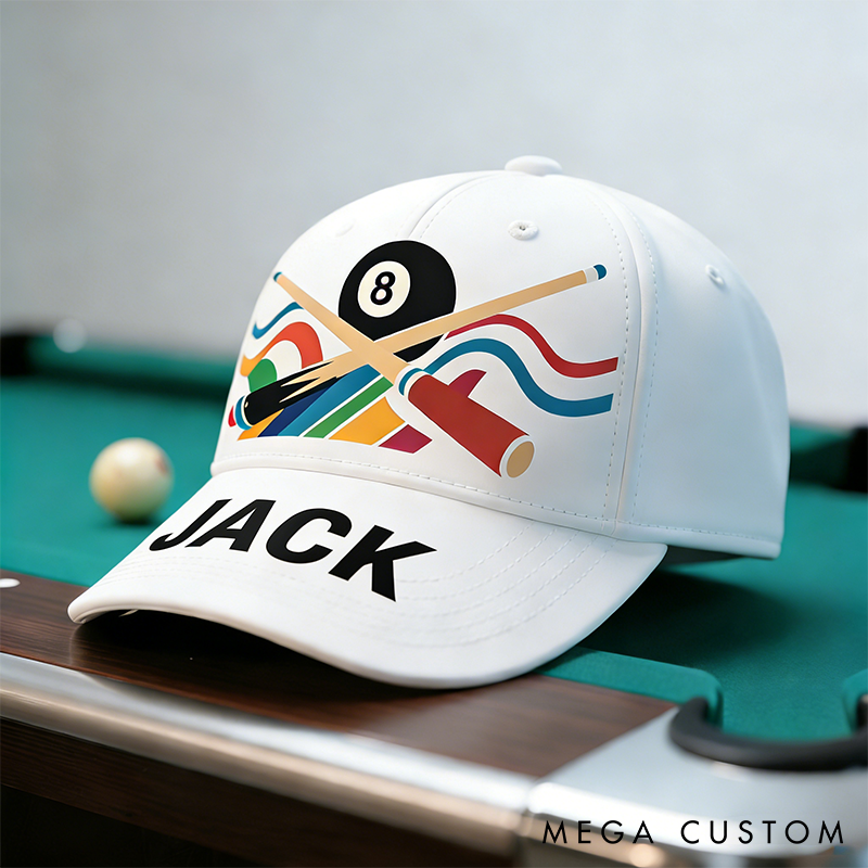 Personalized Billiards Cap with Custom Name and Vibrant Design