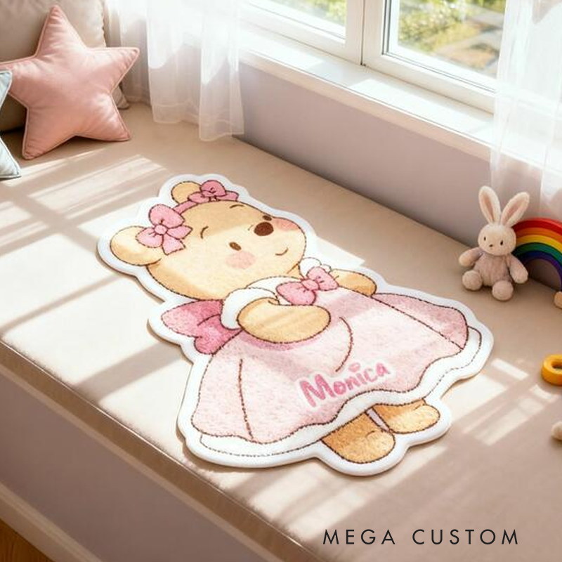 Personalized Bear Themed Playmat with Skirt Customizable with Your Name Cute Gift for Children