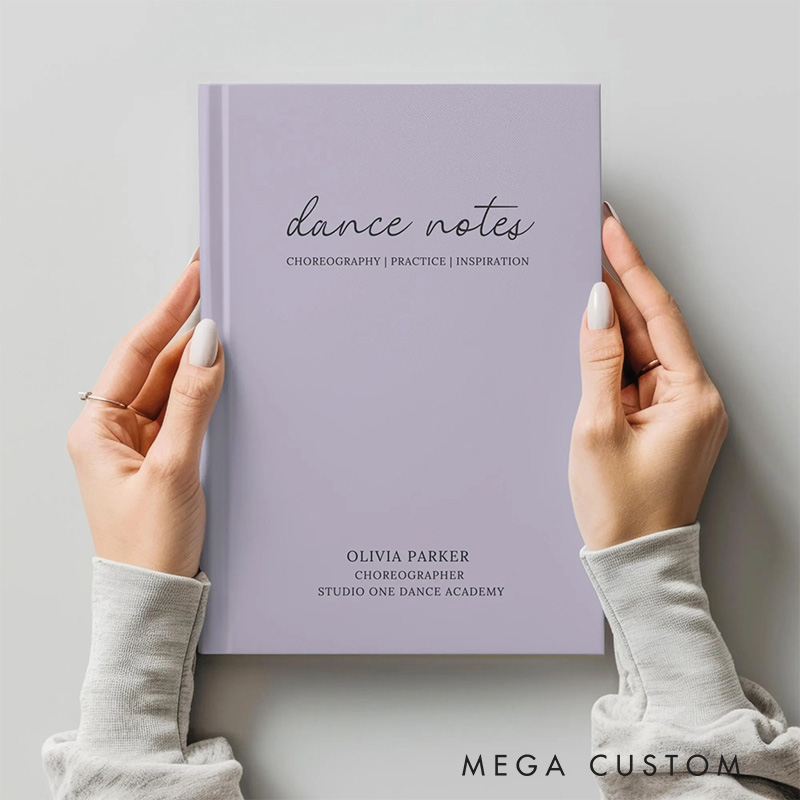 Personalized A5 Dance Notes Hardcover Journal Custom Ballerina Notebook Choreography Studio Dancer Gift Recital or Team Gift for Ballerinas