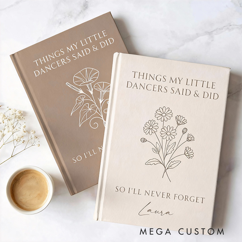 Personalized A5 Name Dance Coach Hardcover Journal Custom Birth Flower Ballet Teacher Appreciation Notebook Choreography Studio Dancer Gift