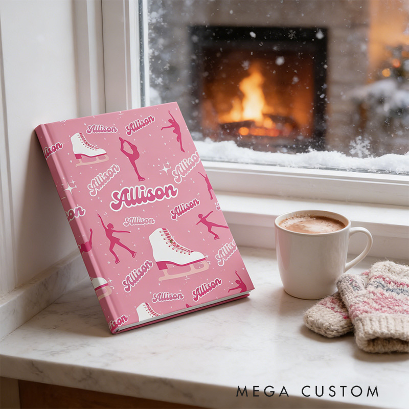 Personalized A5 Figure Skating Journal with Name Gift Ice Skating Journal Gift For Skaters Practice Book Ice Skating Lover
