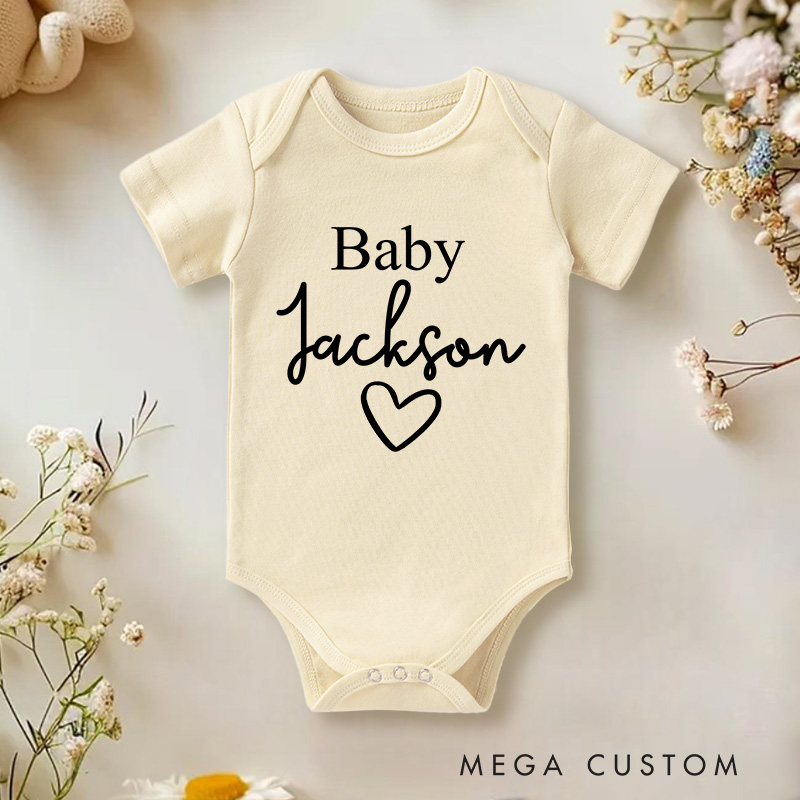 Personalized Baby Name with Heart Gift for Newborns and Baby Showers