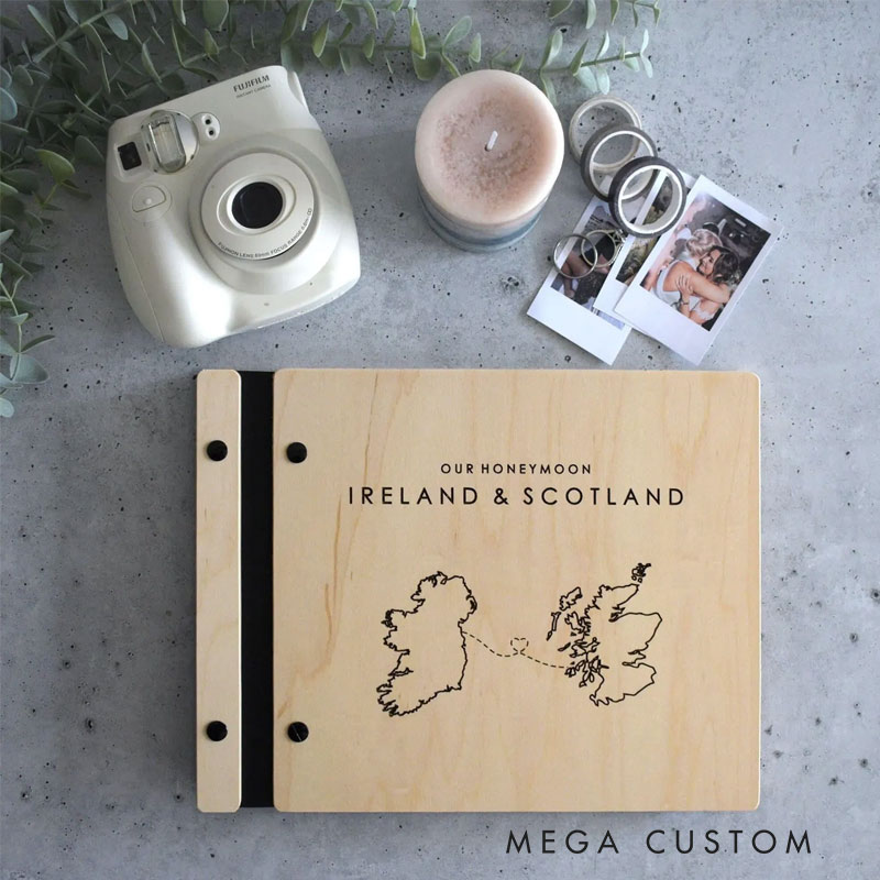 Personalized Honeymoon Travel Journal and Photo Album Our Adventure Book for Traveling Lovers Gift for Valentine's Day