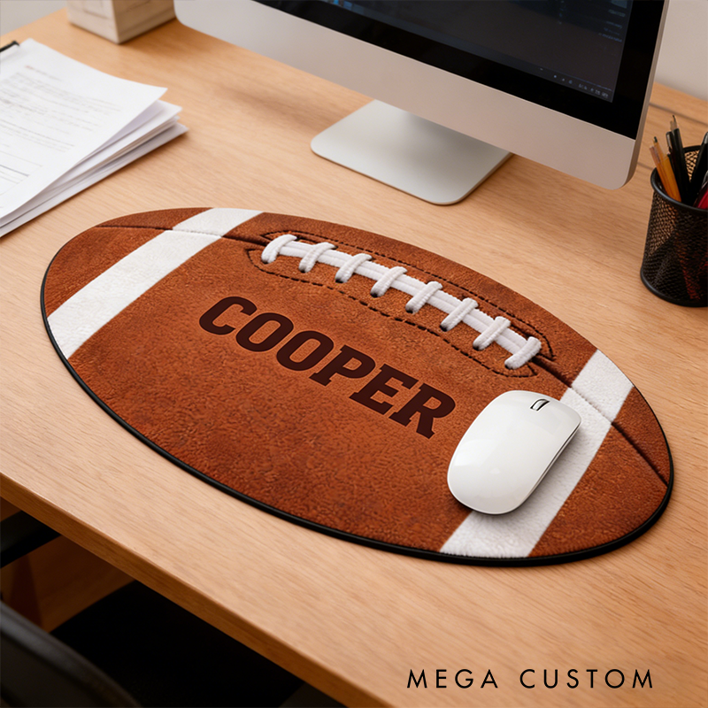Personalized American Football Mouse Pad with Custom Name Design