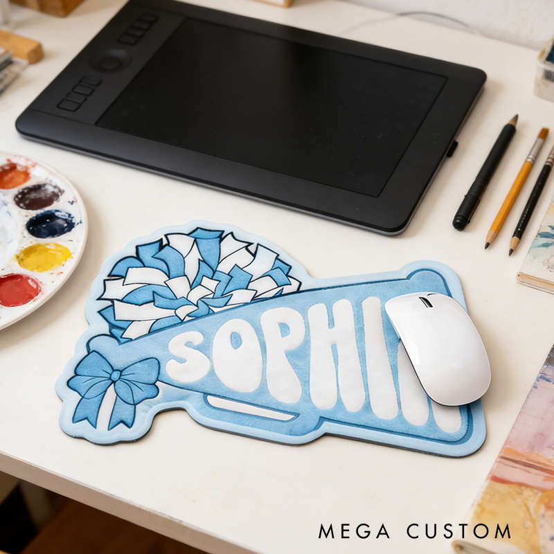 Personalized 3D Printed Cheerleading Mouse Pad with Custom Name Design
