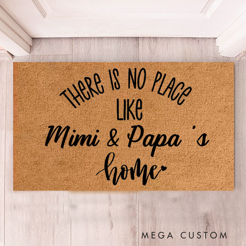 Personalized Welcome Doormat There Is No Place Like Home Doormat Housewarming New Home Gift for Grandparent