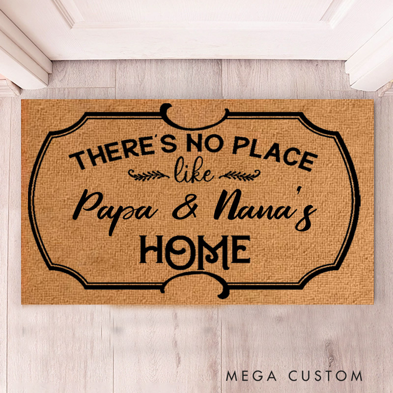 Personalized Welcome Doormat There Is No Place Like Home Doormat Housewarming New Home Gift for Grandparent