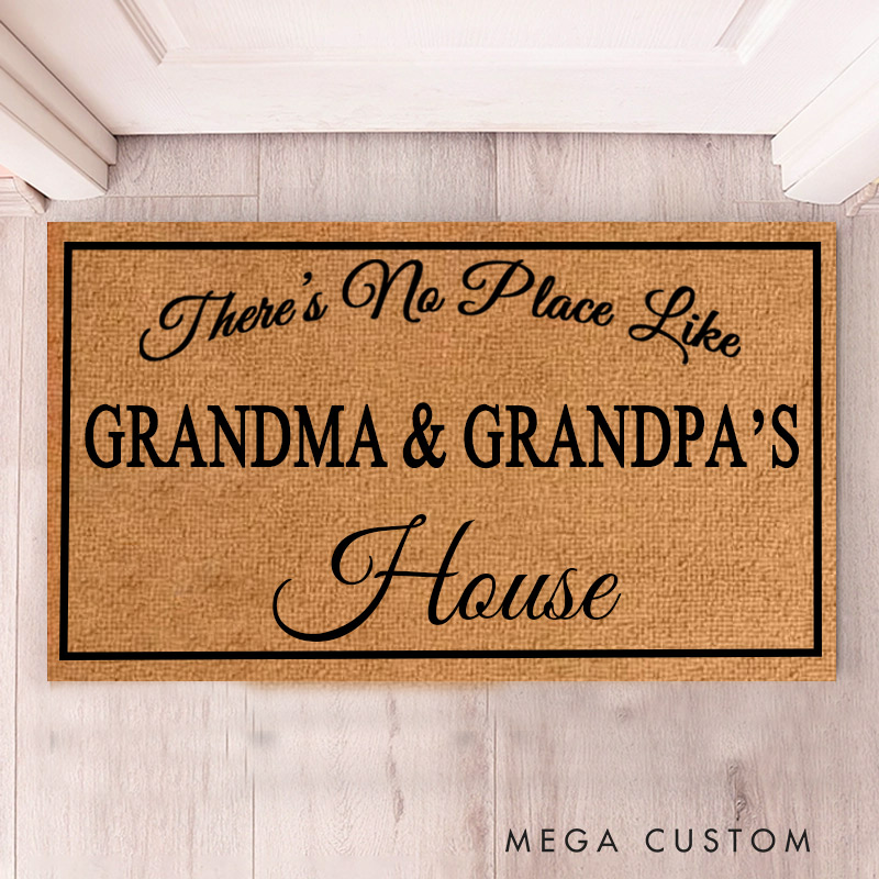 Personalized Welcome Doormat There Is No Place Like Home Doormat Housewarming New Home Gift for Grandparent