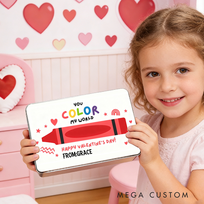 Personalized Crayon Valentine Hope Your Valentine's Day Pops Candy Box Valentine's Day Gifts