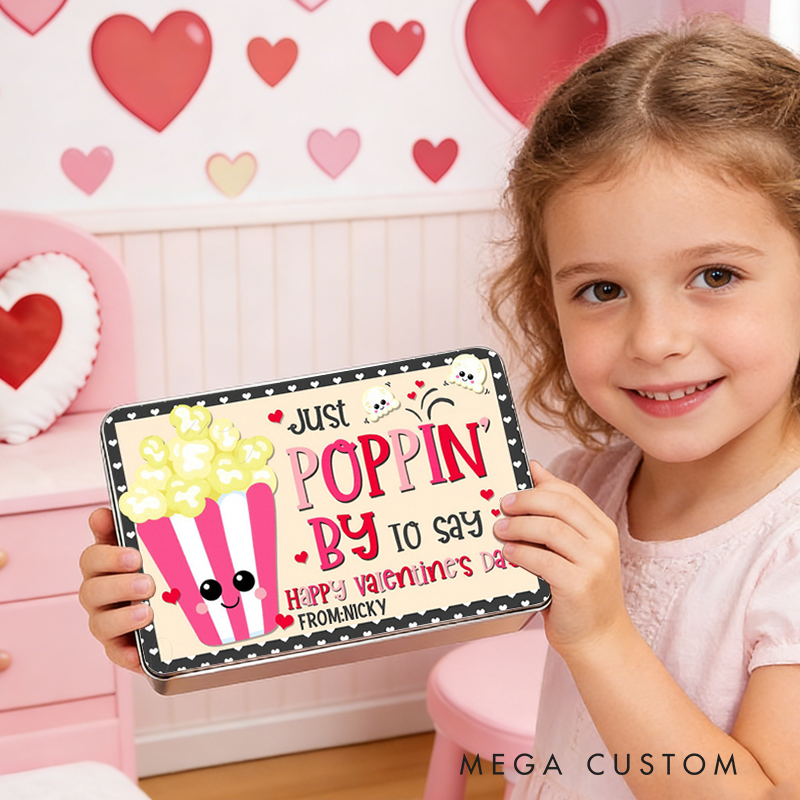 Personalized Just Poppin' By to Say Hope Your Valentine's Day Pops Candy Box Valentine's Day Gifts