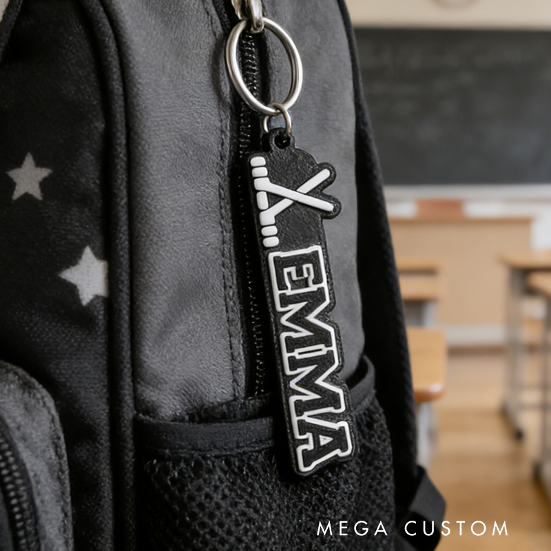 Personalized Ice Hockey Keychain with Custom Name Perfect for Fans