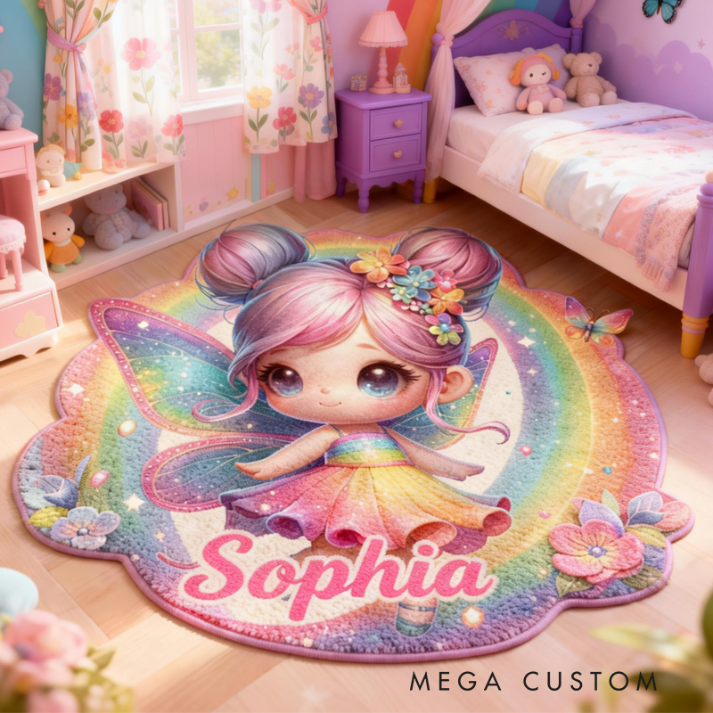 Personalized Rainbow Flower Fairy Customizable with Your Name Cute Gift for Children