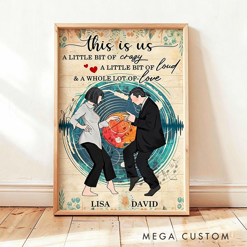 Personalized Dancing Wall Art For Funny Couples Poster Without Frame Custom Dance Lover Movie Lover Gift Custom Portrait