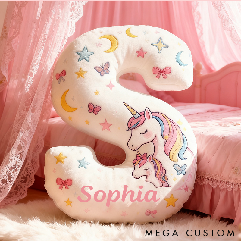 Personalized Graphic 3D 26 Letters Colorful Family Pillow Special Family Gift  with Custom Name Design