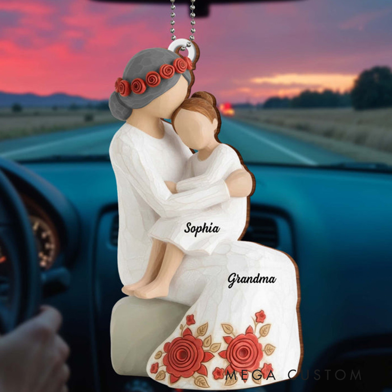 Personalized Wood Ornament A Beautiful Bond Between Generations with Flowers Gift for Granddaughters and Grandmas