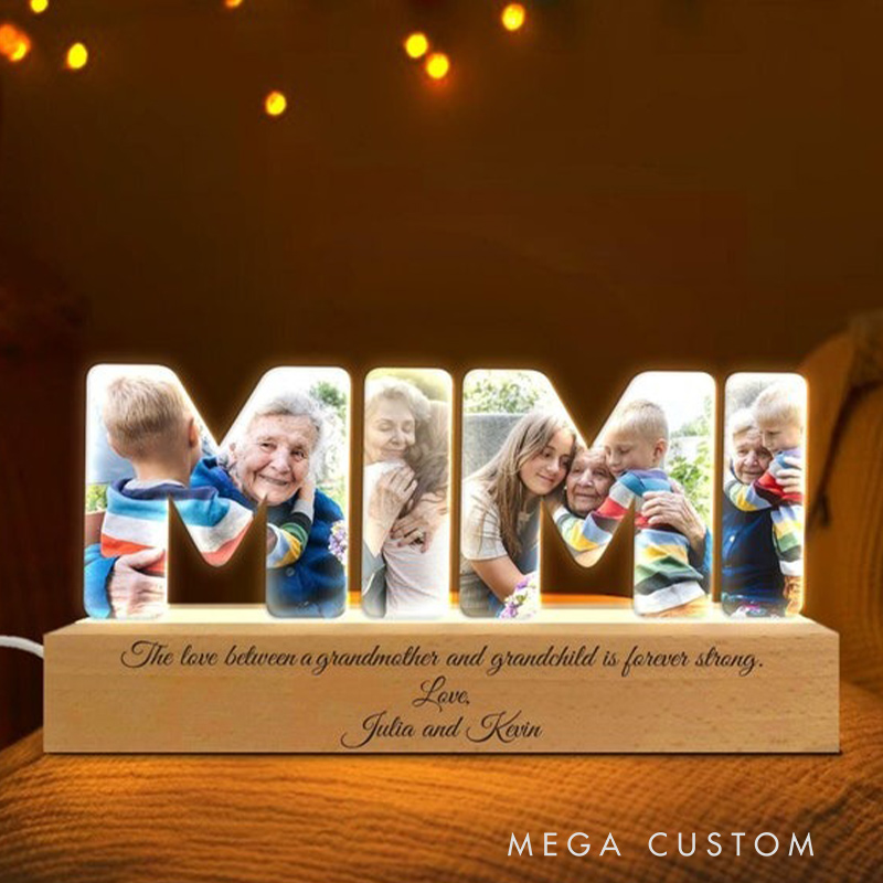 Personalized Grandma Photo Collage Light Mimi Night Light Family Photo Gift Gift for Grandma Gift for Mimi Gift from Grandkids