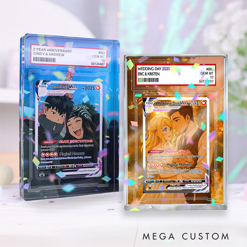 Personalized Anime Style Couple Photo Acrylic Game Card with Photo Card Game Collection for Game Lovers Birthday Gift for Couple Anniversary