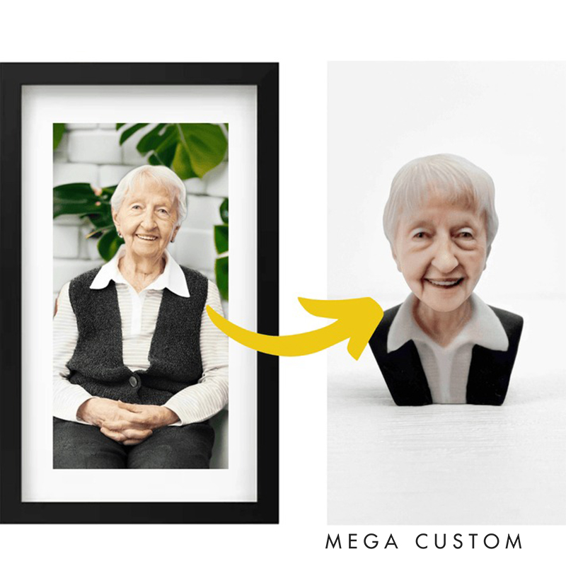 Personalized MemoPortrait 3D-Printed Model Custom Photo Memorial Tribute Memorial Gift Memorial Day 