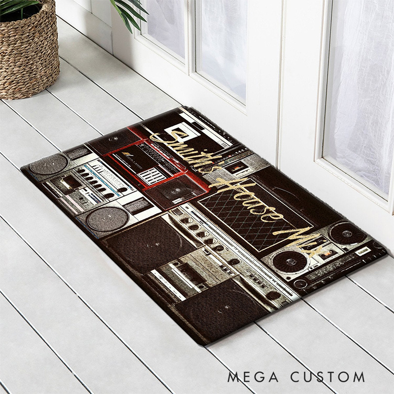 Personalized Radio Player Rug for Music Lovers Gift for Kids Singer Music Studio