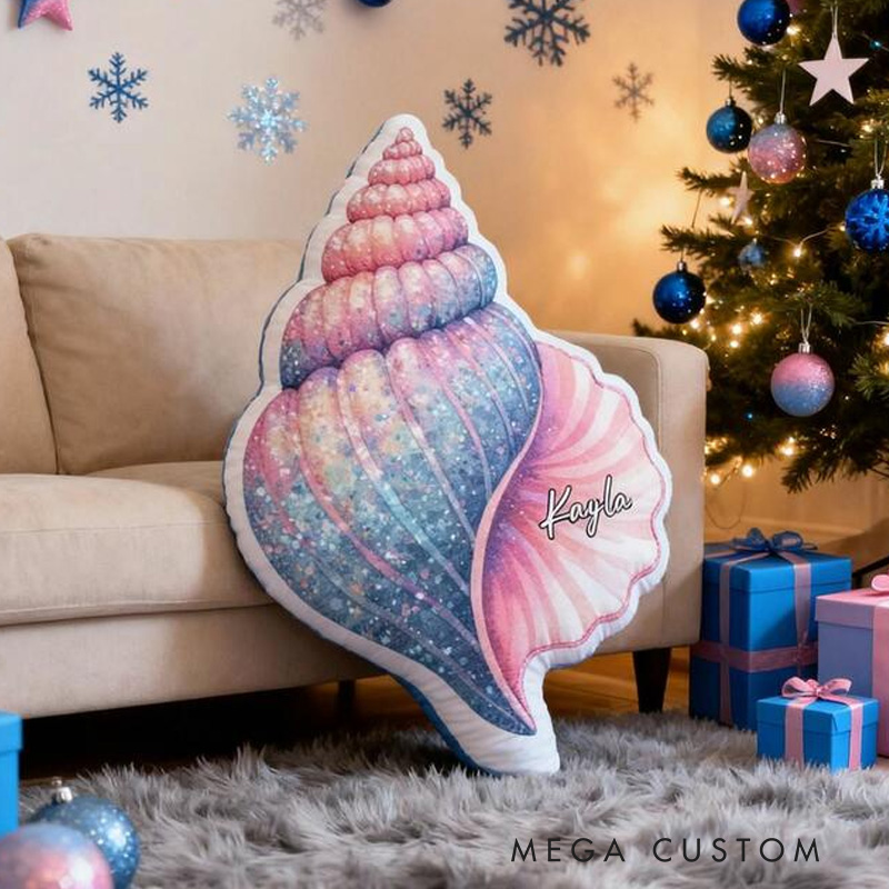 Personalized Theme Custom Name Colorful Seashell Ocean Dream Soft 3D Print Pillow