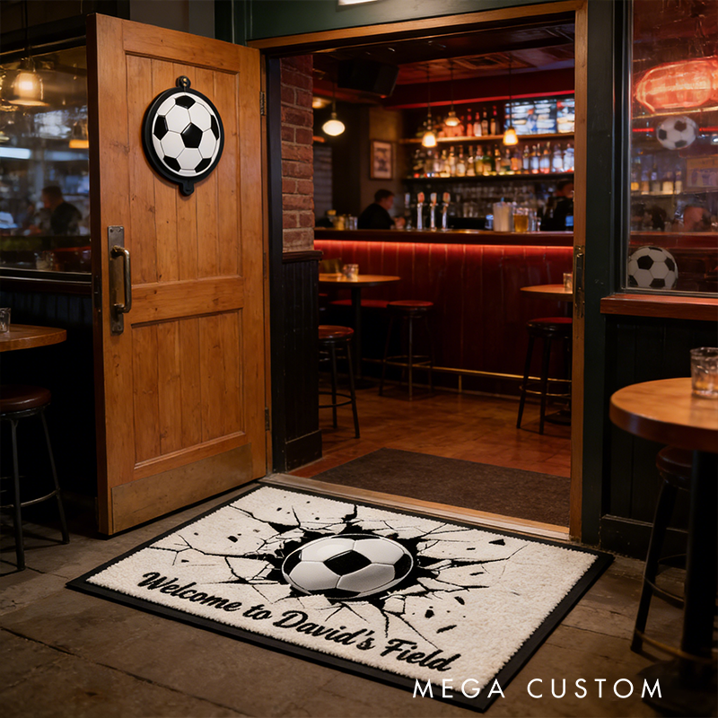 Personalized Soccer Door Mat with Custom Text for a Unique Entryway