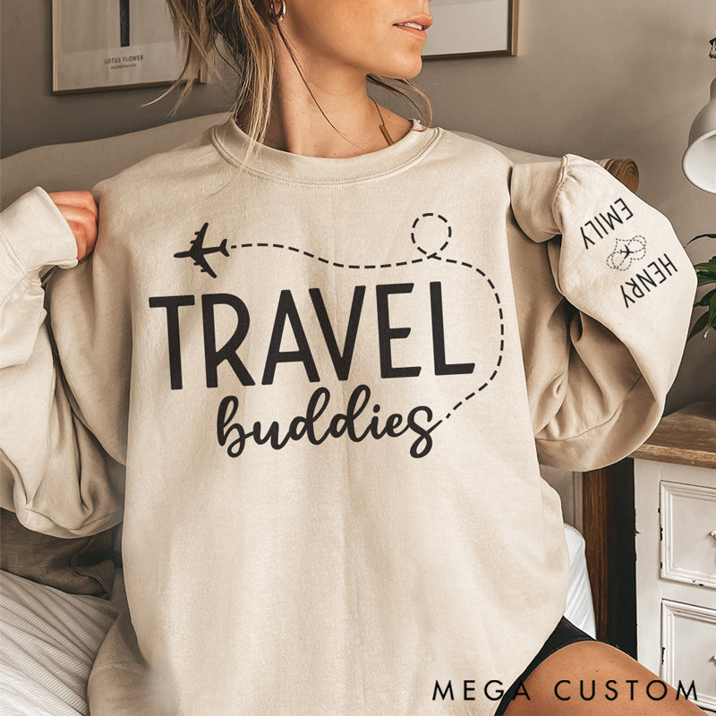 Personalized Classic Sweatshirt with Sleeve Design-Perfect Gift for Adventure Lovers, Anniversaries, Valentines and Holidays