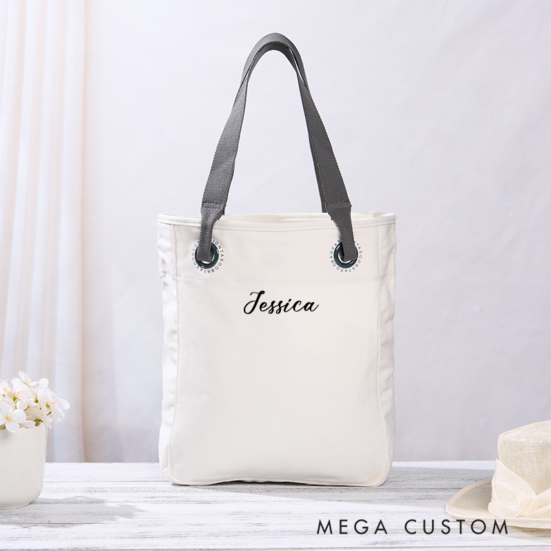 Personalized Canvas Tote Bag with Name Custom Name Bag Canvas Tote Bag Gift for Her Gift for Mother Wife