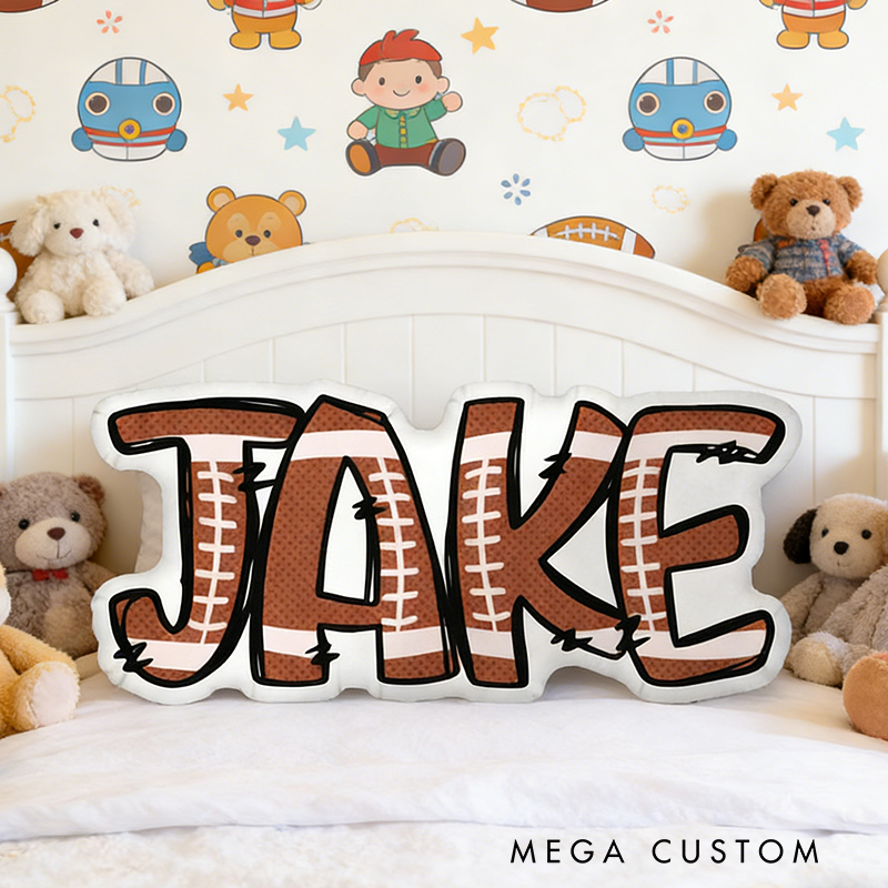 Personalized American Football Name Pillow for Unique Fan Decor