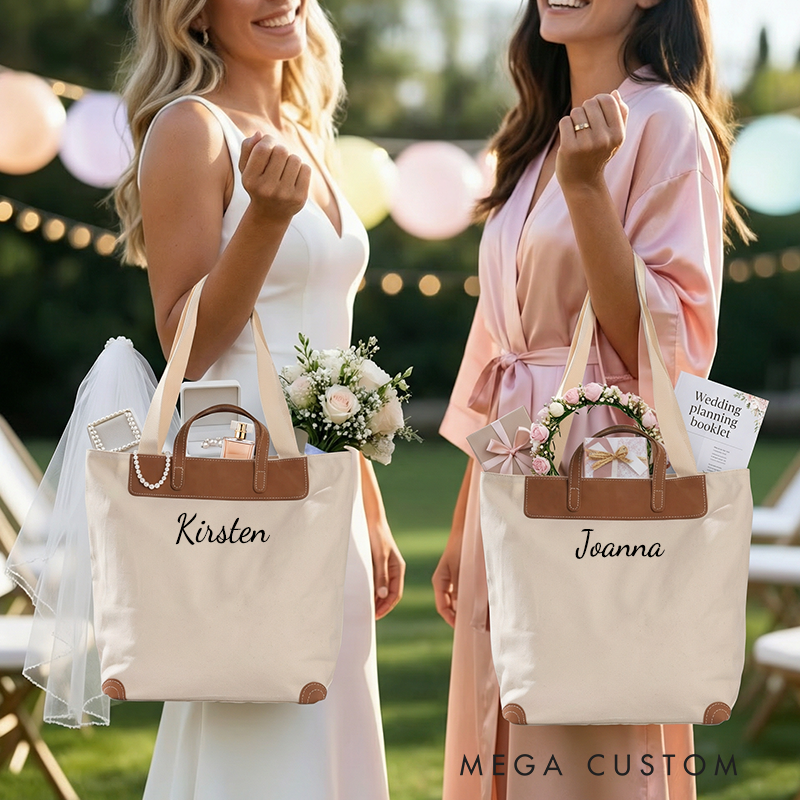 Personalized Canvas Tote Bag with Name Custom Name Bag Canvas Tote Bag Gift for Her Gift for Mother Wife