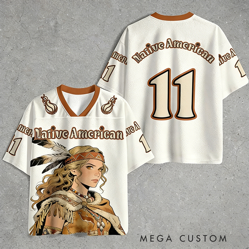 Personalized Native American Inspired Jersey with Custom Name and Number