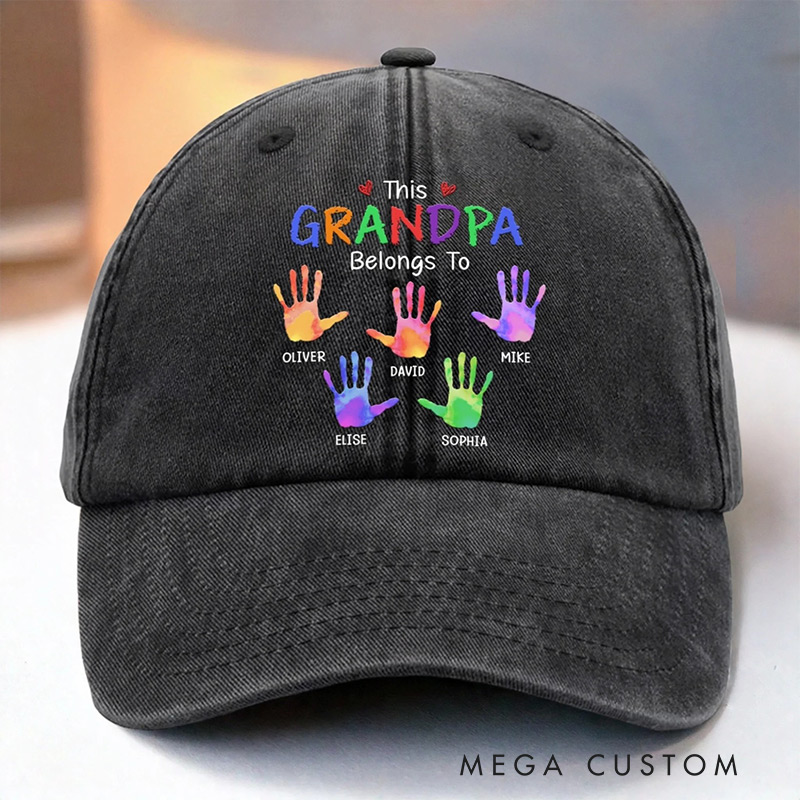 Personalized Vintage Washed Denim Baseball Cap US Grandpa You Are Our Joy Birthday Gifts for Grandpa Dad 