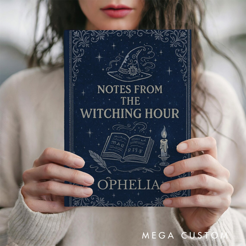 Personalized Dark Academia Hardcover Journal Witching Hour Notebook Magic Lover Gift Manifestation Spell Book