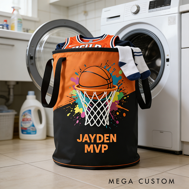 Personalized Basketball Laundry Hamper for MVPs with Custom Name Design