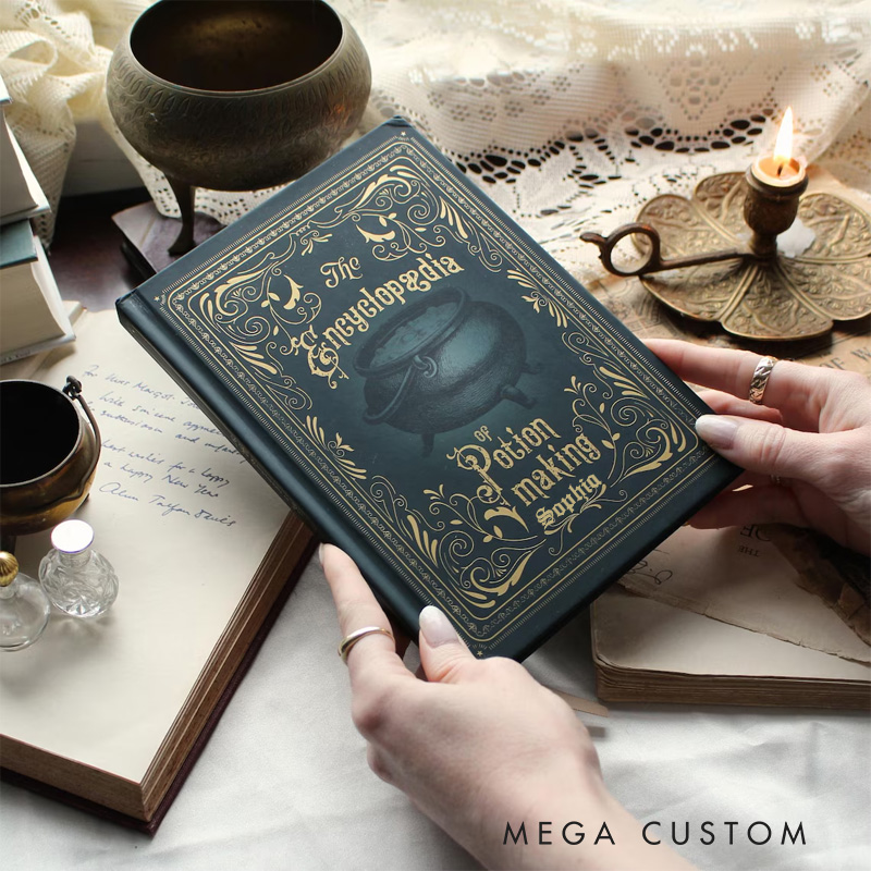 Personalized Potion Making Dark Academia Hardcover Journal Witchy Notebook Magic Lover Gift Manifestation Spell Book