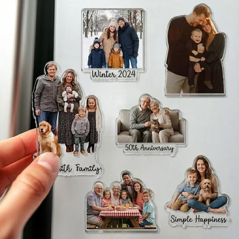 Personalized Family Photo Stickers Custom Magnetic Picture Decals for Refrigerator Home Decor Unique Gift for Anniversary Birthday or Special Occasion