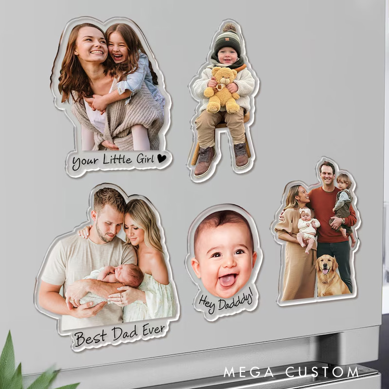 Personalized Custom Family Photo Acrylic Magnet Family Photo Keepsake Gift Picture Fridge Magnet New Family Keepsake Gifts