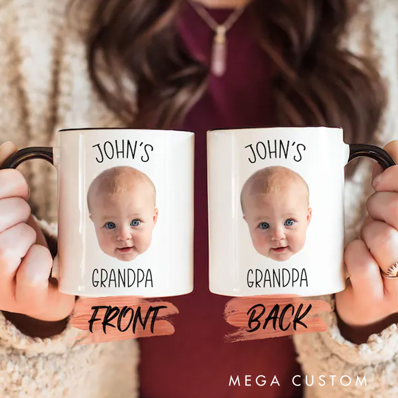 Personalized Baby Face Photo Mug For Grandpa Baby Face Coffee Mug Grandma Mug Gift Custom Face Mug For Fathers Day