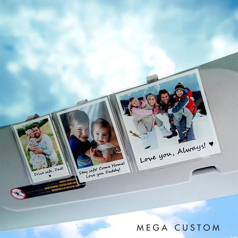 Personalized Photo Car Visor Clip Gift for Him Anniversary Drive Safe Gift Car Photo Frame Family Gift Couples Keepsake