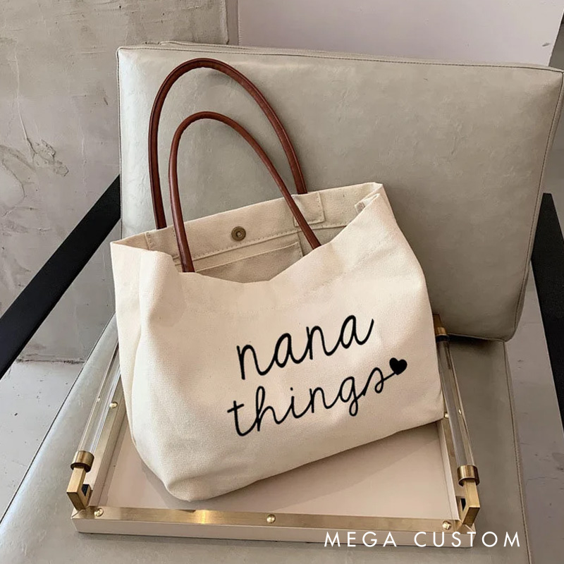 Personalized Nana Things Tote Bag Grandma Gift Mothers Day Gift for Grandma Grandma Gift