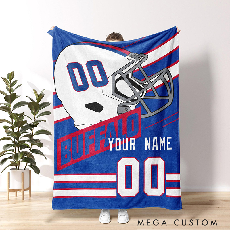 Personalized Football Legacy Blanket Featuring Your Name and Number  