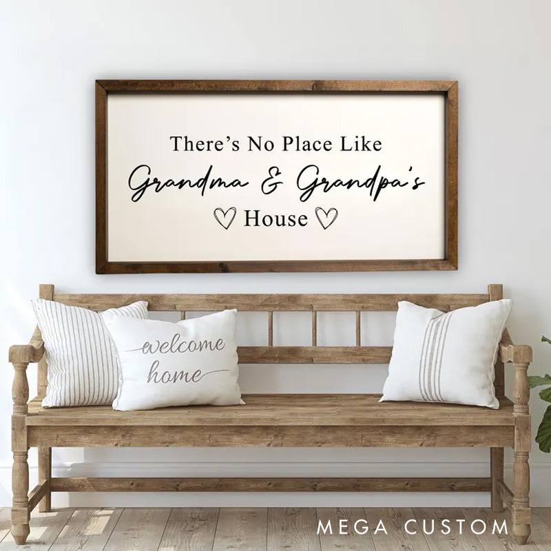 Personalized There's No Place Like Grandma & Grandpa's House Grandparents Sign Grandparents Gift Grandma and Grandpa Sign Gift For Grandma