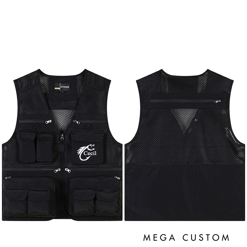 Personalized Comfort Colors Fishing Hook Utility Vest Fisherman Gift for Husband Him