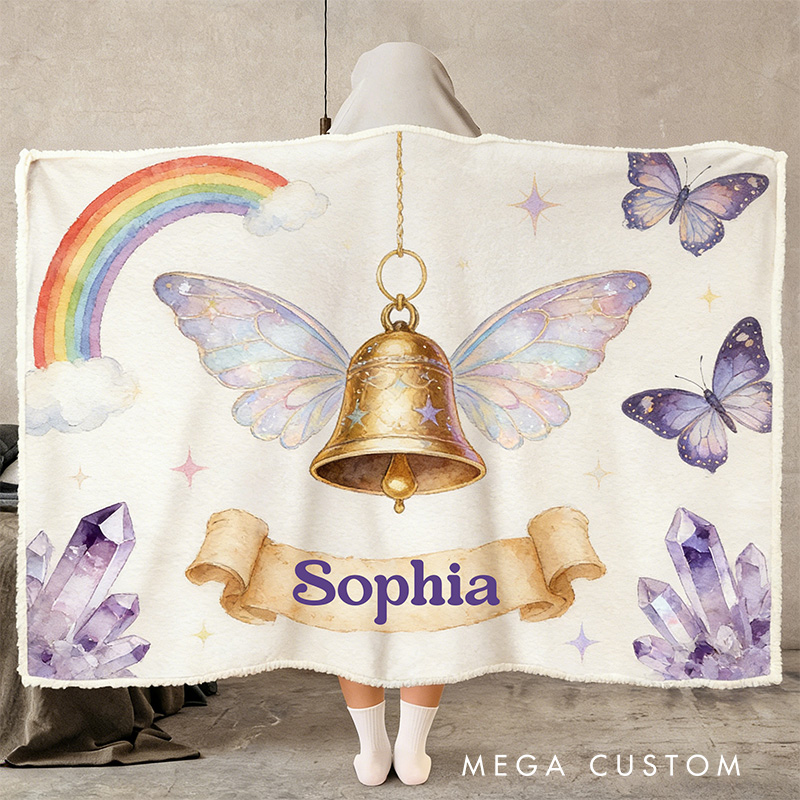Personalized Magic Bell Wearable Blanket Hoodie with Name Magic Lover Gift for Friends Birthday Gift