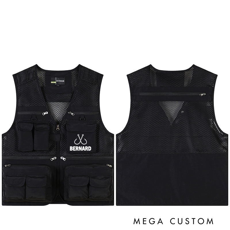 Personalized Funny Fishing Vest with Name Custom Outdoor Fishing Vest Gift for Husband Dad